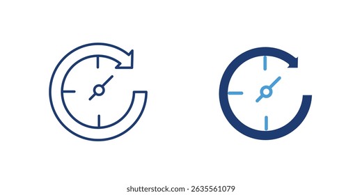 A circular clock arrow icon, symbolizing shipping time, speed, or turnaround.
