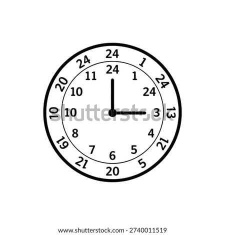 A circular clock face displaying ten past ten a stark black silhouette