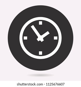 Circular clock symbol. Vector illustration isolated. Simple pictogram for graphic and web design.