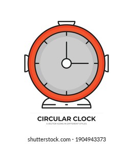 circular clock vector type icon