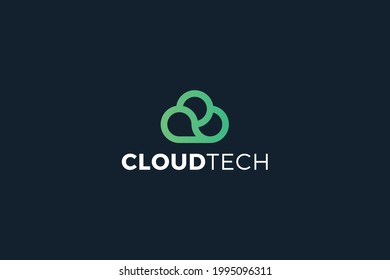 circular cloud technological memory logo