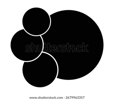 Circular collage 4 frame photos. Template for wall gallery, banner, poster, mockup, flyer, brochure, Photo mosaic pattern. Vector illustration.