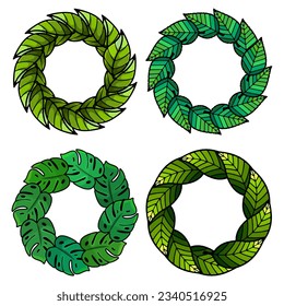 circular collection of green leaves