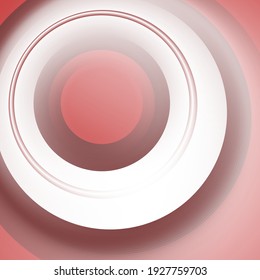 Circular color gradient. Shades of red and white. Unusual minimalistic background. Cover design, banner. EPS vector.
