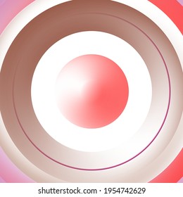 Circular color gradient. Shades of red and white. Unusual minimalistic background. Cover design, banner. EPS vector.