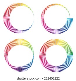 Circular color wheels or buffer shapes