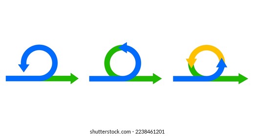Circular colored arrows in abstract style. Teamwork concept. Vector illustration. Stock image.