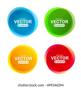 Circular colored banners. Creative circles for advertisements or printing. Set of colored spots.