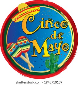 Circular Colorful Cinco de Mayo Logo