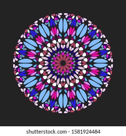 Circular colorful floral pattern mandala art - ornate geometrical vector element