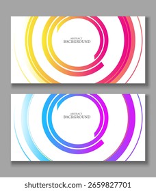 circular colorful gradient lines decorative abstract digital creative modern white background set,business cards,covers design vector illustration.