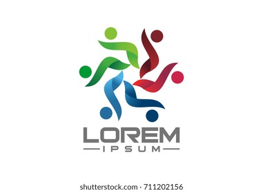 circular colorful teamwork logo