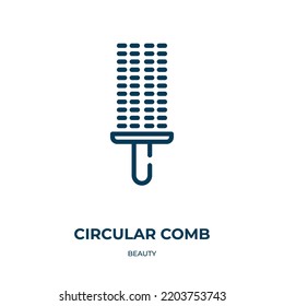 Circular comb icon. Linear vector illustration from beauty collection. Outline circular comb icon vector. Thin line symbol for use on web and mobile apps, logo, print media.