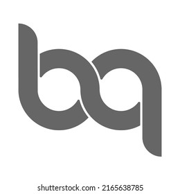 Combinación circular de letras minúsculas B y Q. Diseño para monograma, logotipo, emblema o pegatina. Estilo plano