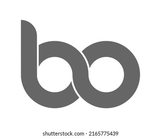 Combinación circular de letras minúsculas B y O. Diseño para monograma, logotipo, emblema o pegatina. Estilo plano