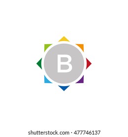 Circular Compass Letter B Vector