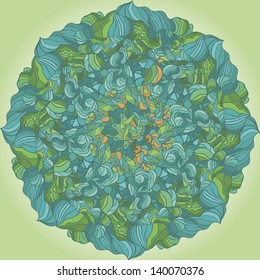 Circular composition with waves