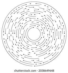 Circular, concentric arrows in opposite direction