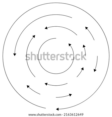 Circular, concentric arrows in opposite direction