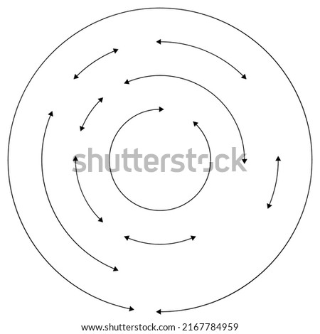 Circular, concentric arrows in opposite direction