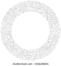 Circular, concentric segmented circles. Radial, radiating rings. Abstract geometric circle shape, design element. Swirl, twirl, spiral and whorl shape