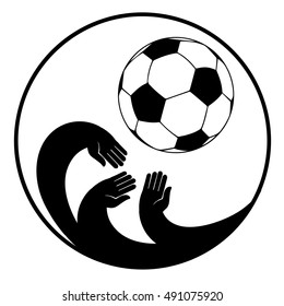 Circular concept of sports decal background. Soccer, american football, sports, football player, football field
