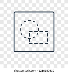 Circular concept vector linear icon isolated on transparent background, Circular concept transparency concept in outline style