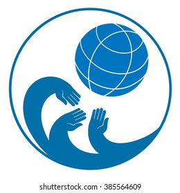 The circular concept of the world sticker background.