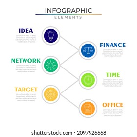 Circular Connect Infographic Design With Icons. Business Steps Process Template For Presentation And Report.