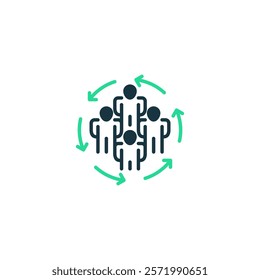 Circular Connection line icon. Universal creative premium symbol. Vector sign icon logo template. Vector illustration