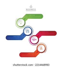 Circular Connection Steps business Infographic Template with 4 Element