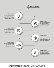 Circular Connection Steps business Infographic Template with 6 Element