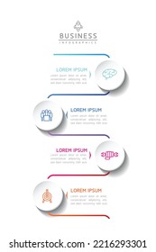 Plantilla Infográfica de Negocios de Pasos de Conexión Circular con 4 Elementos