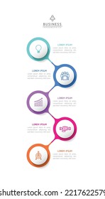 Circular Connection Steps business Infographic Template with 5 Element