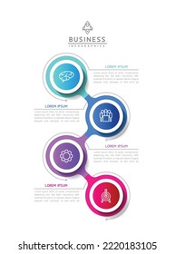 Circular Connection Steps business Infographic Template with 4 Element