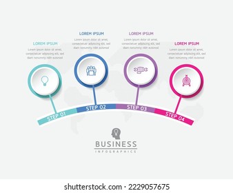 Infografische Vorlage für Circular Connection Steps für Unternehmen mit 4 Elementen