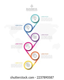Circular Connection Steps business Infographic Template with 6 Element