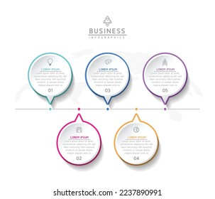Circular Connection Steps business Infographic Template with 5 Element