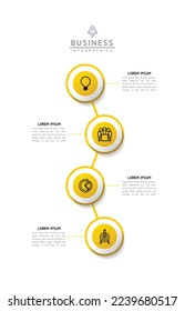 Circular Connection Steps business Infographic Template with 5 Element