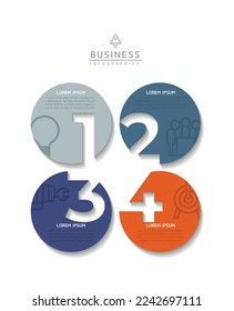 Circular Connection Steps business Infographic Template with 4 Element