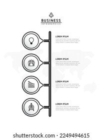 Circular Connection Steps business Infographic Template with 4 Element
