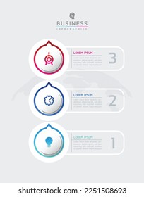 Circular Connection Steps business Infographic Template with 3 Element