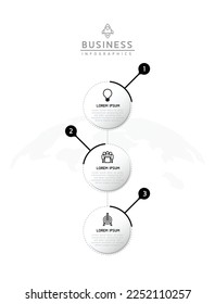Circular Connection Steps business Infographic Template with 3 Element
