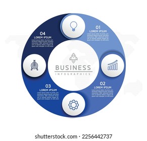 Circular Connection Steps business Infographic Template with 4 Element