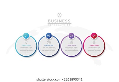 Circular Connection Steps business Infographic Template with 4 Element