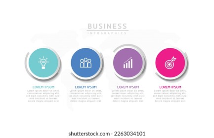 Circular Connection Steps business Infographic Template with 4 Element