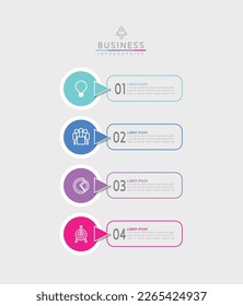 Circular Connection Steps business Infographic Template with 4 Element
