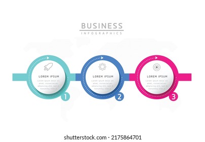 Circular Connection Steps Infographic Template with 3 Element