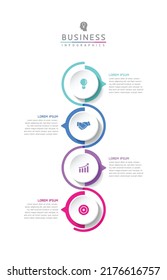 Circular Connection Steps Infographic Template with 4 Element