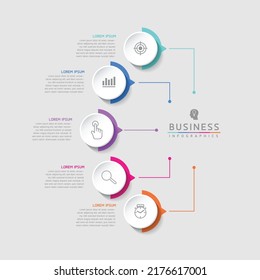 Circular Connection Steps Infographic Template with 5 Element